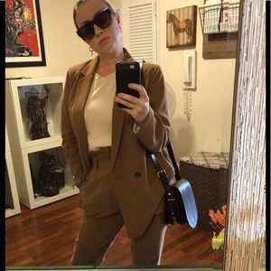 H&M BLAZER AND BELTED PANTS